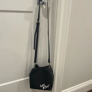 Betsey Johnson Black Crossbody Bag with White Accents